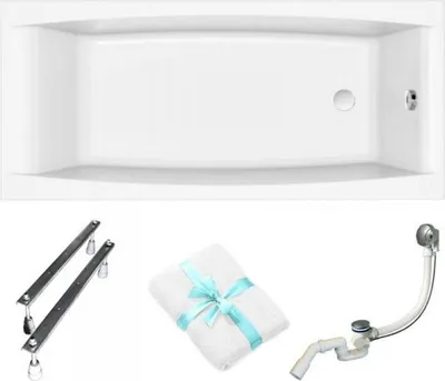 Produktbild von Cersanit | Badewanne - Wanne Rechteckig Virgo - 170x75 Cm - Mit Syphon Und Füßen - Ergonomisches Design - Acrylbadewanne