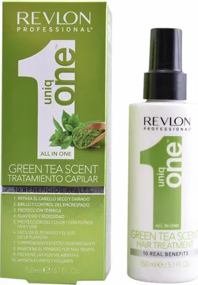 Produktbild von Revlon UniqOne Green Tea Hair Treatment 150ml, 150 ml, Unisex, Alle Haare, Farbschutz, Feuchtigkeitsspendend, Schutz, Auffrischend, Reparatur, Glanz, Glättend,..., Grüner Tee, Bergamotte, Grüner Tee, Zitrone, Mandarine, Moschus, Pampelmuse