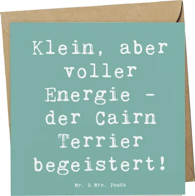Produktbild von Mr. & Mrs. Panda Grußkarte Spruch Cairn Terrier - Meeresbrise - Geschenk, faltkarte, Hunderassen, neugierig, anlasskarte, doppelkarte, Charakter, bewegungsfreudig, Hunde