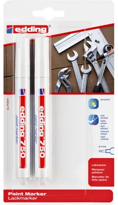 Produktbild von Edding Lackmarker 750 2-4 mm weiß 2er-Blister