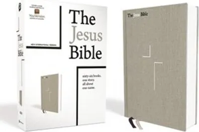 Zdjęcie produktu dla The Jesus Bible, NIV Edition, Cloth Over Board, Gray Linen, Comfort Print