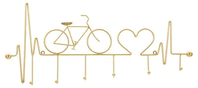 Produktbild von Wandgarderobe Bicicletta aus goldfarbenem Metall