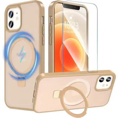 Obrázok produktu pre Ochranné puzdro so stojanom pre iPhone 12/12 Pro, kompatibilné s MagSafe, matný povrch, zlatá farba
