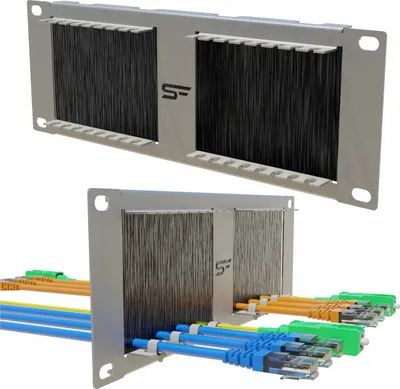 Zdjęcie produktu dla Organizer Na Kable Rack 10" 2U Z Przepustem Kablowym Ze Szczotką Stalflex