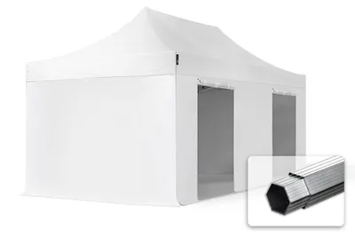 Immagine prodotto di TOOLPORT 3x6m gazebo pieghevole PES con laterali, PROFESSIONAL alluminio, bianco