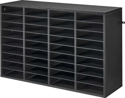 Produktbild von SucceBuy Briefablage mit 36 Fächern und herausnehmbaren Regalböden, Dokumentenablage aus Holz, Aktenhalter für Büro, Zuhause oder Klassenzimmer, Organizer für Unterlagen, Dokumente und Papier, Schwarz