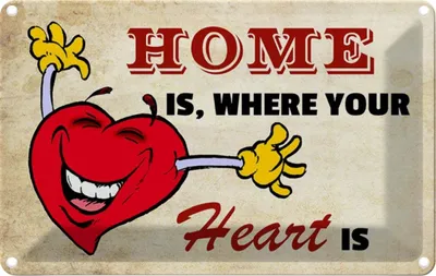 Produktbild von vianmo Blechschild 12x18 cm Home is where your Heart Dekoration