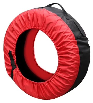 Imagen del producto de Funda para neumáticos – Oxford 600D+210D – Talla 15–20 pulgadas – Impermeable – Resistente al polvo – Ajustable – Con asa – Cubierta para rueda de repuesto – Para coche y autocaravana – Color rojo