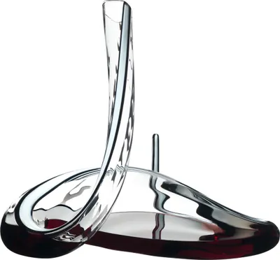 Produktbild von Riedel Vorteilsset, Decanter Mamba Fatto a Mano Black/White/Black Optical mit Riedel Glastuch 1950/00 + 5010/07