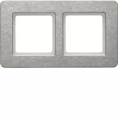Immagine prodotto di HAGER BERKER Q.7 Cornice doppia orizzontale in acciaio inox 10226083
