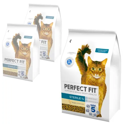 Productafbeelding van PERFECT FIT™ Kattenvoer, steriel, volwassen katten (1+), met kip, 3 x 2,8 kg