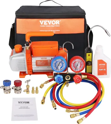 Produktbild von 1/4 HP HVAC Vakuumpumpe Manometer-Set 4 CFM Unterdruckpumpe mit Schlauch