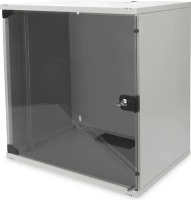 Produktbild von DIGITUS Netzwerk-Schrank 19 zoll 12 HE - unmontiert - Wandmontage - 400 mm Tiefe - Traglast 60 kg - Glastür - Grau