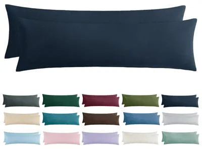 Produktbild von Kissenbezug 40x145 cm, 2 Stück - Kissenbezug für Seitenschläfer, 40 x 145 cm, blau mit Reißverschluss, aus weicher Mikrofaser,  .