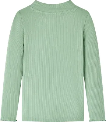 Immagine prodotto di vidaXL Camicia da bambino a maniche lunghe mezzo dolcevita verde menta scuro 128