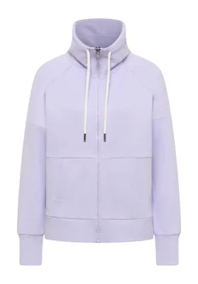 Produktbild von Elbsand Damen Sweatjacke Ainele in Hellpurple – Kuschelige Jacke mit Stehkragen & Kordel, Gr. S