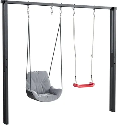 Produktbild von QLS houpací rám 260 cm dvojité houpací lešení ocelové hnízdo houpací rám 11157