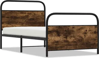 Produktbild von vidaXL Bettgestell ohne Matratze 90x200 cm Räuchereiche Holzwerkstoff