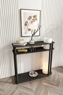 Produktbild von Opviq, Moderne Stehlampe aus MDF & Craft-Papier, Schwarz, 80 cm hoch | E27 Fassung, max. 40 W, IP23 | Stilvolles, skandinavisches Design für jedes Zuhause.