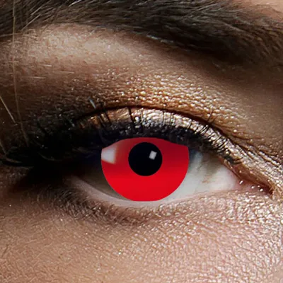 Produktbild von Kontaktlinsen Red Devil 1 Woche, Halloween Zombie Vampir, Rot