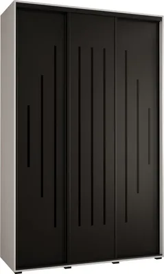 Produktbild von MEBLE KRYSPOL Cannes 12 Schrank mit 3 Schiebetüren - 205,2x150x45 cm - Weiß Schwarz Schwarz