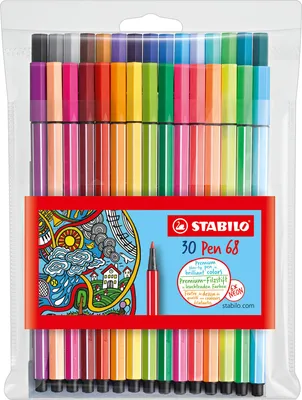 Obrázok produktu pre Prémiové plstené pero - STABILO Pen 68 - balenie 30 kusov - s rôznymi farbami vrátane 6 neónových farieb