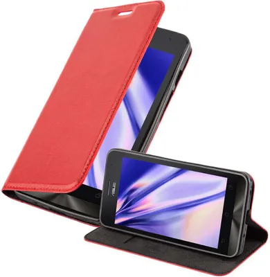 Obrázek produktu pro Cadorabo Case for Asus ZenFone 5 2014 Protective Case in Red Pouzdro na mobilní telefon s magnetickým zavíráním