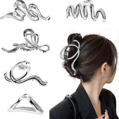 Produktbild von Famanu Haarclips Set von 5 - Zilberfarbiges Metall - Damen - Haaraccessoires - Antirutsch