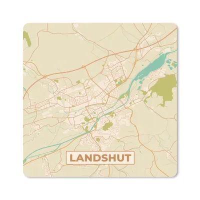 Produktbild von MuchoWow® Mauspad Mousepad Landshut - Karte - Stadtplan - Vintage 20x20 cm - Mousepads - Maus Mat - Pad - Mausunterlage - Desk Mat - Bureauartikeln