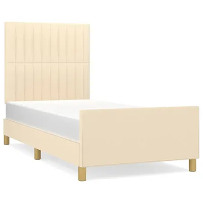 Image de vidaXL Cadre de lit sans matelas Crème 80x200 cm Tissu