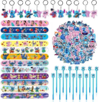 Productafbeelding van Cartoonthema - Set van 86 - Kinderverjaardag - Cadeautje - Feestcadeautje met armbanden - Sleutelhanger - Pennen