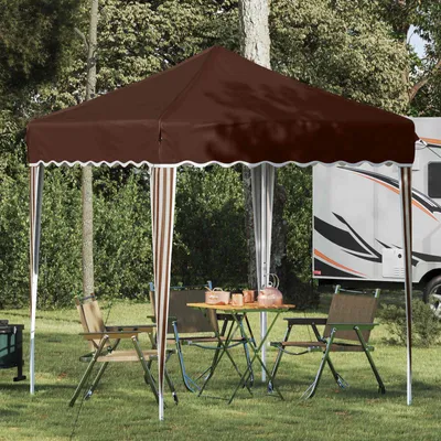Produktbild von PUEAZU Pop-up Partyzelt 195 x 195 x 245 cm Braun Oxford-Stoff - Pavillons & Partyzelte &26936