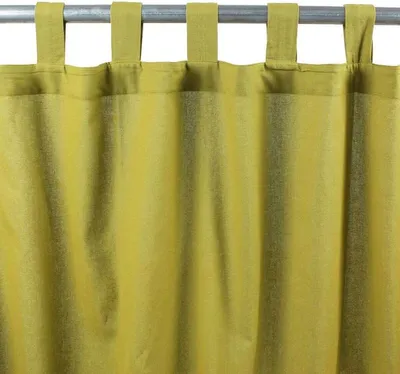 Zdjęcie produktu dla Bawełniana zasłona z zielonymi zakładkami 150x250