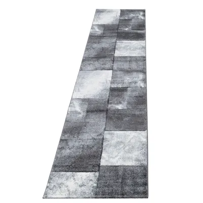 Produktbild von Hawaii Tetris teppich kurzflor läufer 80x300cm grau