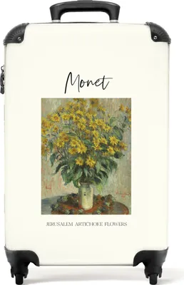 Produktbild von NoBoringSuitcases.com® Koffer Handgepäck Trolley Rollkoffer Kleine Reisekoffer mit 4 Rollen - Kunst - Monet - Blumen - Alte Meister - Cabin Size < 55x40x23 cm & 55x40x20 cm - Fotokoffer - Kabinenkoffer - BoardgepäckHandgepäck Koffer 55x35x20 cm, 36L,