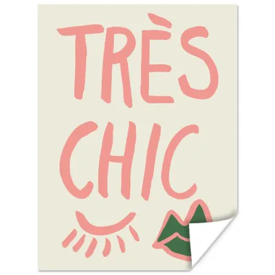 Produktbild von MuchoWow® Poster Tres Chic - Zitat - Lippen - Grün 60x80 cm - Schlafzimmer Dekoration