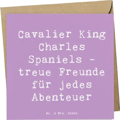 Produktbild von Mr. & Mrs. Panda Glückwunschkarte Spruch Cavalier King Charles Spaniel Freunde - Lavendeltraum - Geschenk, Hunderassen, treu, Hund, anlasskarte, freundlich, faltkarte