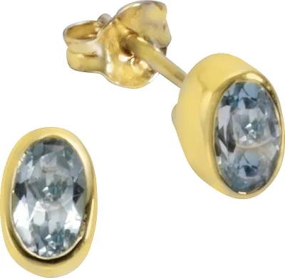 Produktbild von F Ohrstecker 333/- Gold 0,7cm gelb Blautopas beh. blau 283320061