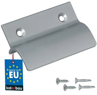 Produktbild von KOTARBAU® Balkontürgriff außen 65x45mm Terrassentürgriff mit Steg Fenstergriff zum Aufschrauben Balkontüren Griff Aluminium Silber