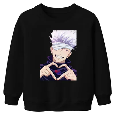 Produktbild von Jujutsu Kaisen Gojo Satoru Augenbinde Anime Ästhetik Kinder Sweatshirt Pullover, Schwarz, 140