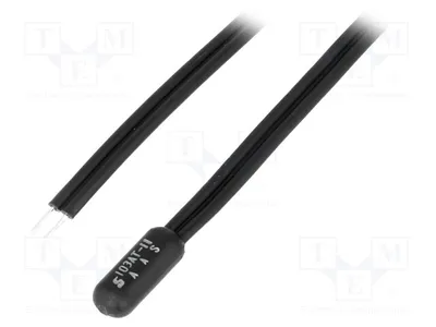 Immagine prodotto di 1 sensore: Temperatura. Dimensioni esterne: Ø5x15mm. NTC 10kΩ. Lunghezza: 1,5m. NTC-TPE-A1T. Sensore di temperatura