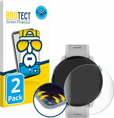 Produktbild von 2x BROTECT Fullscreen Schutzfolie für Garmin Forerunner 55 Displayschutz Folie Fullcover Klar Transparent