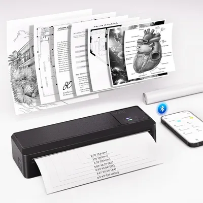 Produktbild von vretti P83 Mobiler A4 Thermodrucker Tragbar Bluetooth USB-C für Android iOS Windows Mac Drucken unterwegs Zuhause Büro Lernen Reisedrucker