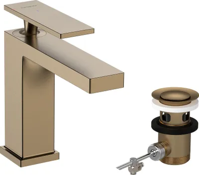 Immagine prodotto di hansgrohe Tecturis E Mitigeur monocommandé pour lavabo 110, saillie 144mm, avec garniture de vidage, CoolStart, EcoSmart+, 73014140, 73014140