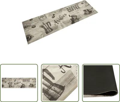 Immagine prodotto di The Living Store Tappeto da cucina lavabile grigio caffè 45x150 cm Velluto
