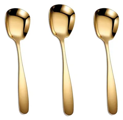3er-Set Servierlöffel aus Edelstahl, Gold, 18,5 cm