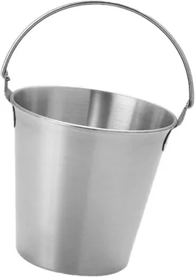 Image de Mini seau en inox avec poignée pour boissons, vin, frites - Pour la maison et les fêtes - 2L (Argent)