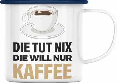 Produktbild von Trendation - Kaffeetrinker Geschenk Kaffee Grafik Spruch Geschenkidee Kollege Arbeit (Blau)
