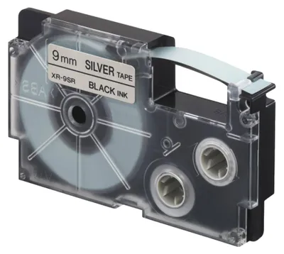 Produktbild von Casio XR-9SR1, schwarz auf silber, Schwarz, 9 mm, 8 m, Box