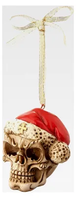 Produktbild von Weihnachtsbaum Ornament, Skelly Weihnachtsmann mit Weihnachtsmütze